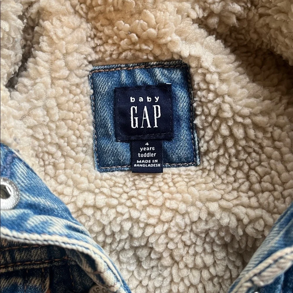 GAP Kids Blue Denim Jacket with Cream Fleece